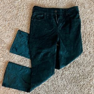 FREE PEOPLE Suede Green Cropped Pants 26
